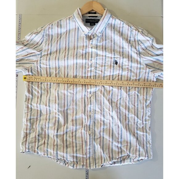 U.S. Polo Assn. Mens Striped Button Up Long Sleeve Shirt Size XL Classic Office - Picture 3 of 5